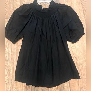 J. Crew Black Puff Sleeve Blouse